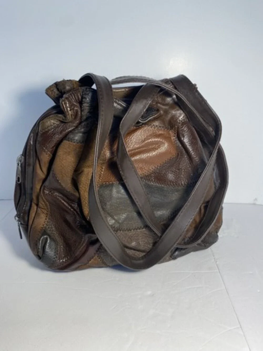 Vintage Hobo Bag Purse Genuine Leather Patchwork